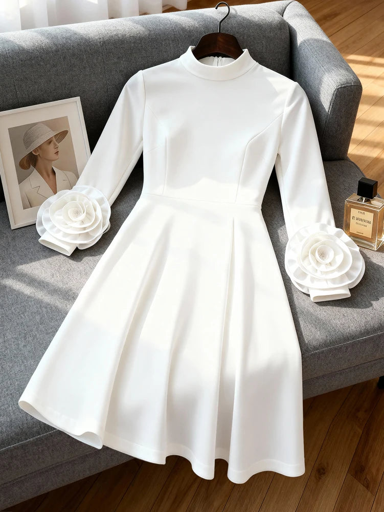 3D Floral A-Line Party Dress