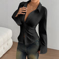 Elegant Long Sleeve Office Blouse