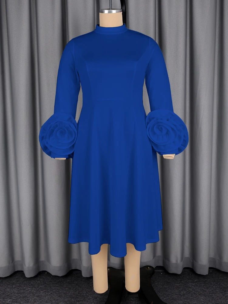 3D Floral A-Line Party Dress
